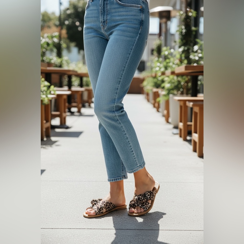 NIB Women’s Leopard Bow Slide Sandals | Qupid | Animal Print Slip-On Shoes - Picture 13 of 15